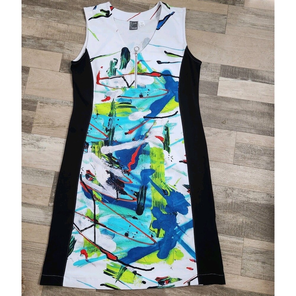 Dolcezza River of Life Midi Dress M Aristotelis Deligiannidis Abstract Art Zip